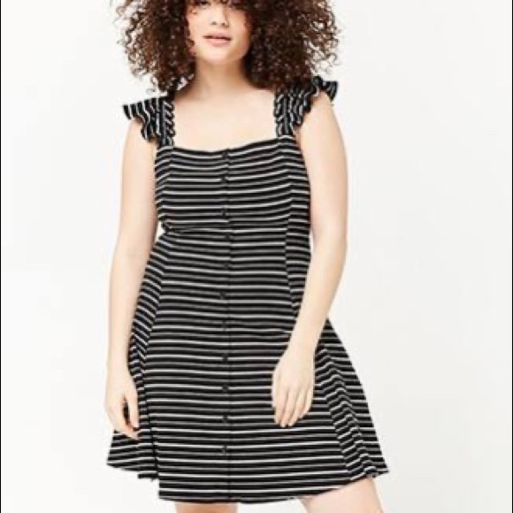 Fit and flare striped dress
